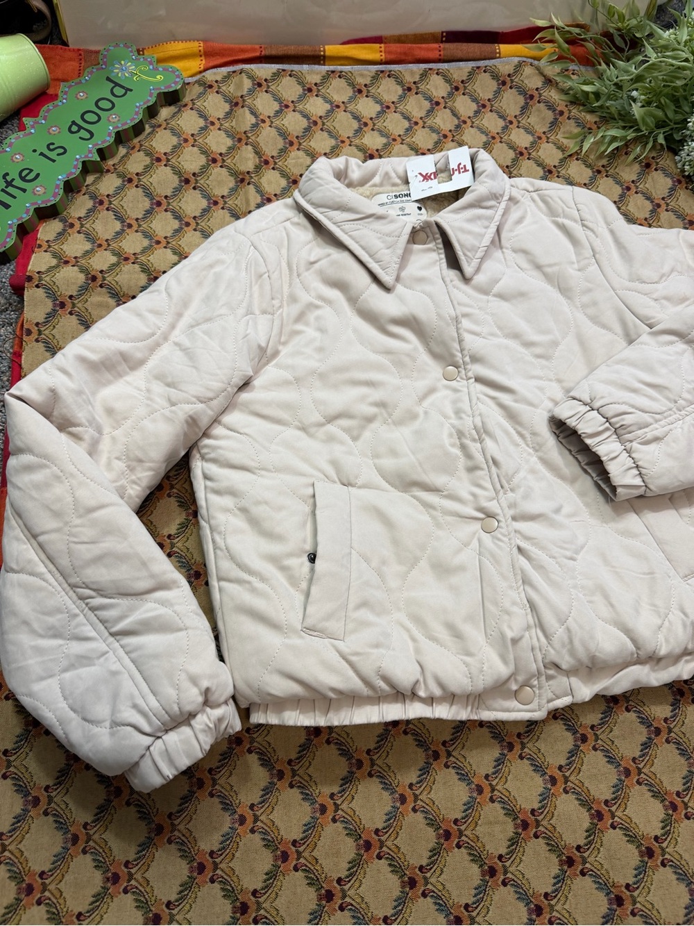 Quilted Lightweight Women's Jacket - Cream